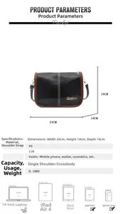 Sac Boston noir en PU avec surpiqûres contrastées, détails de taille 24cm et capacité
