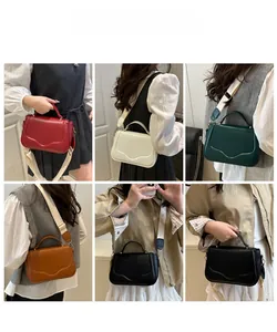 Collage of chic crossbody bags in multiple colors with stylish wide shoulder straps