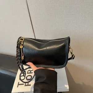 Borsa a Spalla da Donna in Pelle Sintetica Vintage Borsa a Tracolla a Mezzaluna Con Ciondolo Racchetta da Tennis Per Pendolarismo