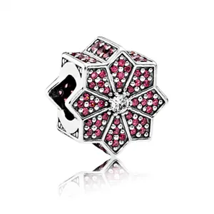Charm Estrella Octogonal DIY Aleación Diamante Morado Cuenta Colgante Para Pulsera Cadena De Serpiente Europea Joyería