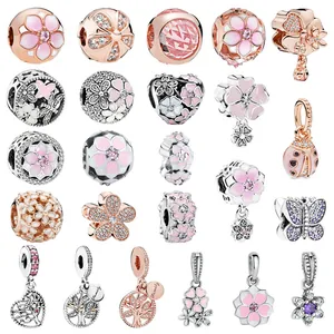 Alloy Flower Butterfly Tree of Life Charms For DIY Bracelet Making Enamel Rhinestone Beads Jewelry Pendant Accessories
