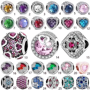 Detailed grid view of 27 assorted gemstone charms for DIY bead jewelry bracelets