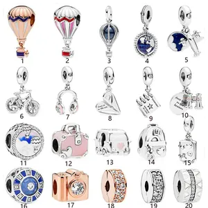 Alloy Travel Theme Charms Hot Air Balloon Airplane Earth Beads For DIY Bracelet Necklace Making Fashion Women Jewelry Accessories