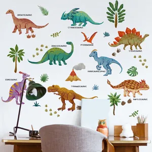 Pädagogische Dinosaurier-Wandtattoos mit Namen für die Dekoration von Kinderzimmern