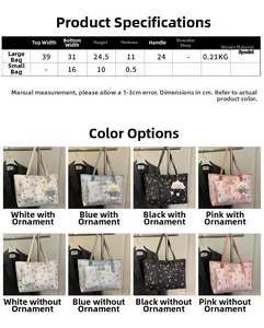 Tabella delle taglie e dimensioni per borsa tote floreale con pochette coordinata