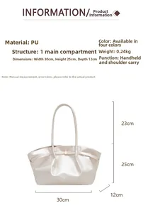 Tabella taglie borsa a secchiello retrò con larghezza 30 cm e manico alto 23 cm