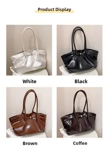 Confronto dettagliato di borse tote a pieghe nei colori bianco, nero, marrone e caffè