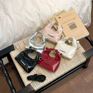 Mini PU Patent Leather Handbag For Women Girls Cute Horse Embroidery Polka Dot Crossbody Bag Fashion Small Shoulder Bag