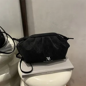 Women Minimalist Honeycomb Quilted Cloud Bag Pleated Faux Suede Crossbody Bag With Thin Shoulder Strap Trendy Daily Bag