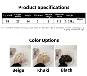 Guide des tailles détaillé pour sac en paille tressée avec poignée métal et bandoulière