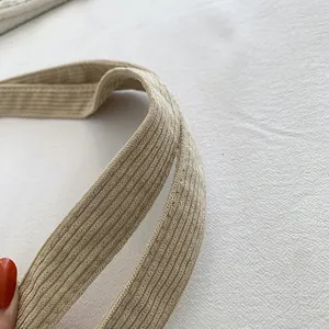 Macro shot of durable corduroy shoulder strap with high-density stitching details