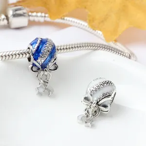 Ασημένια S925 charms αερόστατο με σμάλτο για βραχιόλια με αστέρια και φεγγάρια