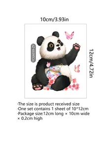 Détails de l'autocollant mural panda lumineux dimensions 10x12cm pour décoration