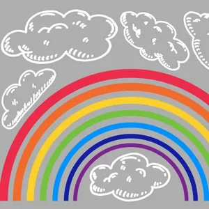 Adesivo per finestre arcobaleno e nuvole con effetto prisma solare per decorazione casa
