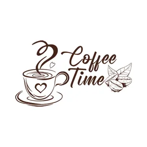 Adesivo murale Coffee Time autoadesivo con tazza e cuore per decoro caffetteria