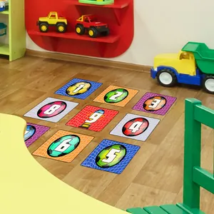 Stickers de sol football colorés avec chiffres 1-9 pour déco chambre d'enfant et jeux