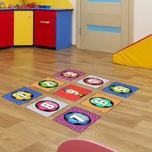 Stickers de sol football colorés pour chambre d'enfant avec motifs de jeux de 1 à 9