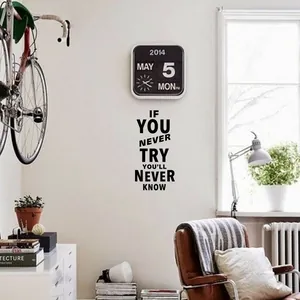 Inspirerende muursticker 'IF YOU NEVER TRY YOU'LL NEVER KNOW' voor kantoor en interieur
