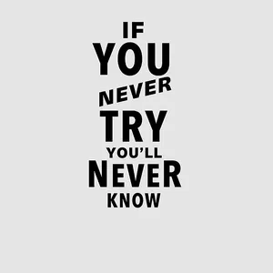 Inspirerende muursticker met tekst 'If You Never Try' voor kantoor decoratie