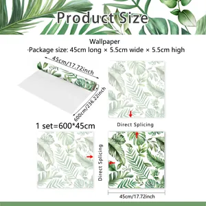 Macro detail of tropical green leaf wallpaper rolls with dimensions 600x45cm