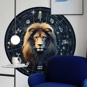 Realistic lion head wall decal with zodiac star map design for home wall decoration