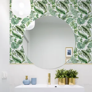 Fresh tropical leaf wallpaper with monstera and palm patterns for modern home wall decor