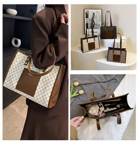 Detail view of large tote bags in three colors with spacious interior for daily essentials