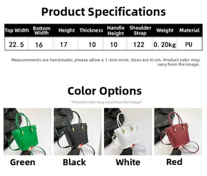 Size chart and specifications for the crocodile pattern PU leather crossbody bucket bag