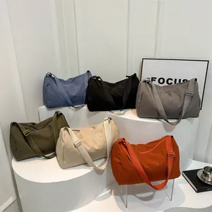 Japanese style canvas crossbody bag available in six colors with adjustable wide strap