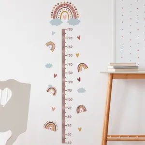 Boho Regenbogen Wandtattoo mit Messleiste 50-180cm für das Kinderzimmer-Dekor