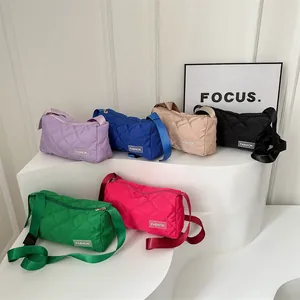 Diamond quilted crossbody bags for women in six colors including purple and green