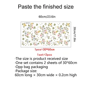Blumen Wandtattoo 2er Set 30x60cm für Wohnzimmer Schlafzimmer Wanddekoration