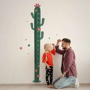 Cactus height chart wall decal measuring 50 to 160 cm for children room decor