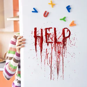 Halloween HELP Wandaufkleber mit Bluteffekt für gruselige Party-Wanddekorationen