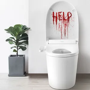 Blutige Halloween HELP Aufkleber für Toilettendeckel oder glatte Wanddekorationen