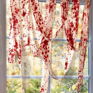 Halloween Bloody Gauze Decoration Scary Splatter Bloodstain Bandage Cotton Horror Creepy Cloth For Haunted House Party Decor