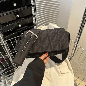 Fashion Quilted Oxford Cloth Crossbody Bag For Women Casual Commuting Small Square Shoulder Bag With Adjustable Wide Strap