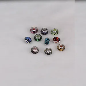 14mm Resin Floral Large Hole Beads Vintage Bohemian Flower Pattern Charm Beads For DIY Bracelet Necklace Making Women Jewelry