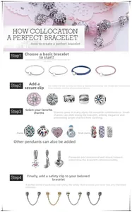 Guide détaillé pour l'assemblage de bracelet à breloques en argent avec pendentifs