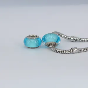Handmade 925 Sterling Silver Core Murano Glass Beads Sparkling Bubble DIY Charms For Bracelet Women Jewelry Accessories