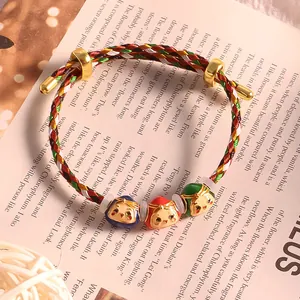 Bracciale intrecciato a mano per il Festival delle Barche Drago con ciondoli
