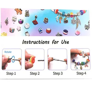 DIY bedelarmbandset voor kinderen met roze kralen en stapsgewijze montagehandleiding