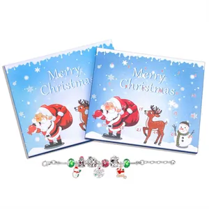 Christmas Advent Calendar Box with Santa DIY Bracelet Set for Kids Counting Down to Holidays