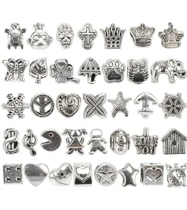127pcs DIY jewelry kit with vintage silver crystal beads and assorted metal charms