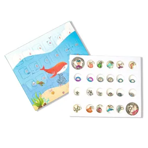 Kids ocean world advent calendar gift box with DIY charm bracelets and sea animal pendants