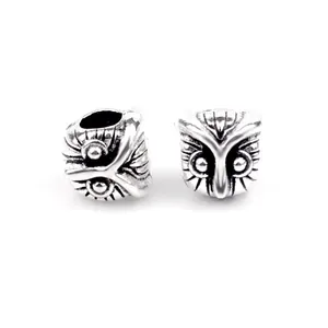 Vintage owl shaped metal beads for DIY jewelry making handmade necklaces and bracelets