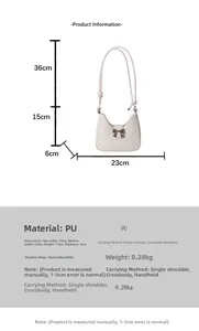 Detailed size chart of cream woven hobo bag with dimensions and strap specifications