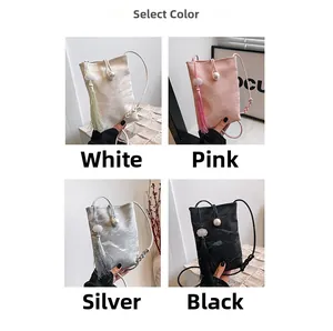 Select color options for marble texture crossbody bags with tassels and pearl charms