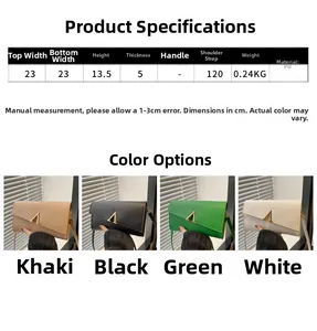 Tableau des tailles du sac sous les bras en cuir PU avec quatre options de couleurs