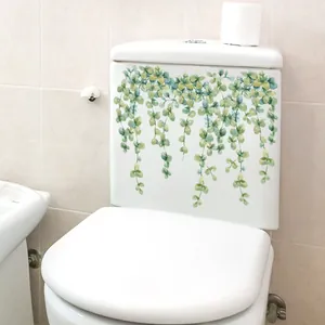 Wasserfeste Wandaufkleber mit grünen Ranken für Toiletten- oder Fliesen-Dekoration